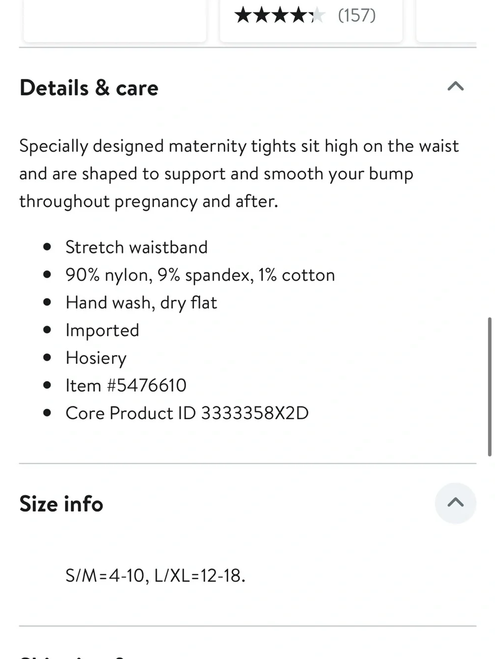 Ingrid & Isabel Black Maternity shaping tights, small – medium NWT